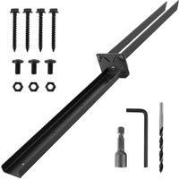Hinsinc Fence Post Repair Stakes, Ground Spike in Black | Size: 1.2m tall x 32mm wide