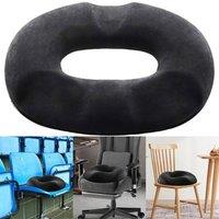 NESTLUNE Donut Ring Cushion Memory Foam Ergonomic Seat Cushion in Black | Size: 120 cm x 135 cm