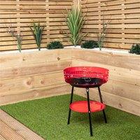KORVIXA BBQ with Wind Shield & Shelf in Red | Size: 100 cm x 60 cm