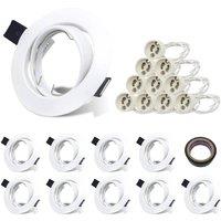 Ventryn 10x GU10 LED Recessed Round Downlight Fixed Spotlight Fitting in White