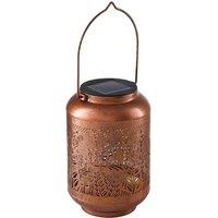 NESTLUNE Solar LED Moroccan Hanging Lantern Light Outdoor in Bronze