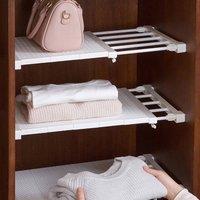 KORVIXA 38-55cm Expandable Closet Shelves Adjustable in White | Size: 500mm