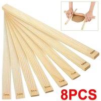 VOGREX 8Pcs Wooden Rolling Pin Guides for Pottery Clay in Beige