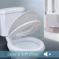 KORVIXA Quick Release Toilet Seat Soft Close in White