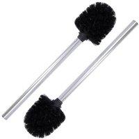 NESTLUNE 2x Stainless Steel Toilet Brush Set Bathroom in Silver