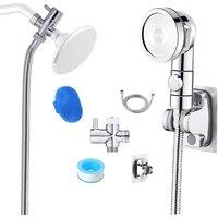 NESTLUNE Handheld Shower Head With 2.5m Hose 3 Spray Modes in Silver