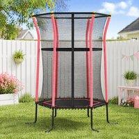 STILVORA Kids Trampoline with Safety Net & Steel Frame in Pink