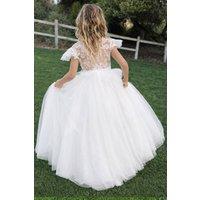 Lilly + Bo Girl's Magnolia in Ivory White Party or Flower Girl Dress | Size: 2 Years