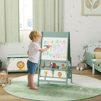 AIYAPLAY 3-in-1 Kids Easel, Double-Sided Art Easel with Paper Roll in Green