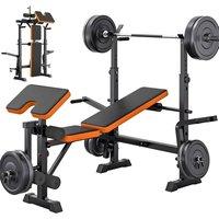 Hinsinc 600LBS 6 in 1 Adjustable Weight Bench in Black | Size: 0-12 m
