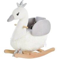 VOGREX Plush Kids Rocking Swan with Sound & Seat Belt in White