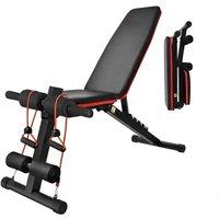 NESTLUNE Adjustable Gym Bench Sit Up Decline Incline Flat Weight in Black | Size: 0-12 m