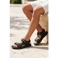 MODISHION Men's Outdoor Sandals with Adjustable Hook & Loop Straps in Green | Size: 7.5
