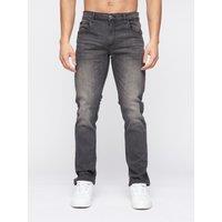 Crosshatch Svelte Men's Premium Slim-Fit Stretch Jeans in Dark Grey | Size: 32R