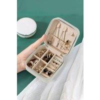 SHEONLY Women's Portable PU Leather Travel Jewellery Box in White