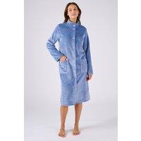 Damart Women's Dressing Gown Thermolactyl embossed 100% polyester 107cm length in Mid Blue | Size: Small