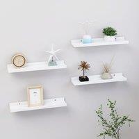 Berkfield Home Wall Shelves 4 pcs White 40x9x3 cm | Size: 40 x 9 x 3 cm
