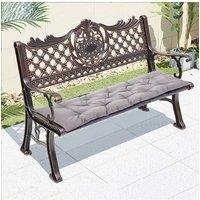 Living and Home 120cm W x 50cm D Waterproof Bench Seat Cushion in Light Grey | Size: 120 cm W x 50 cm D