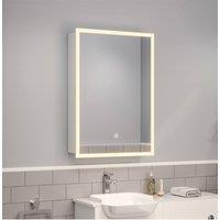 Living and Home Rectangular Wall Mount Mirror Cabinet with LED Lighting in Clear