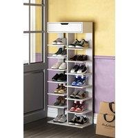 H&O Direct 8-Tier Household Freestanding Shoe Rack in White