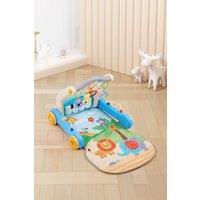 H&O Direct 2 Inch Baby Game Mat & Walkie Stroller with Music Keyboard in Blue