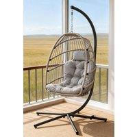 Living and Home Fluffy Thick Hanging Swing Chair Cushion in Light Grey