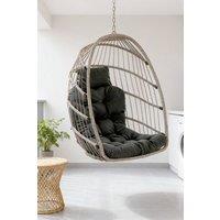 Living and Home Fluffy Thick Hanging Swing Chair Cushion in Dark Grey