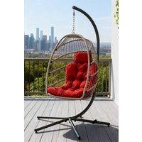 Living and Home Fluffy Thick Hanging Swing Chair Cushion in Navy