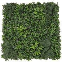 Garden Sanctuary Artificial Plant Hedge Greenery Wall Panel with Assorted Foliage in Green