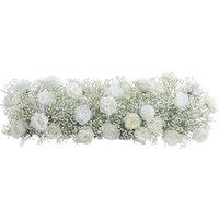 Garden Sanctuary Artificial White Rose Flowers Row for Wedding Arch Table Centerpieces