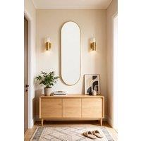 Garden Sanctuary Modern Oval Metal Full Length Wall Mirror Gold