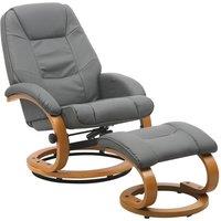 Garden Sanctuary Ergonomic Executive Office Reclining Chair with Footstool in Grey
