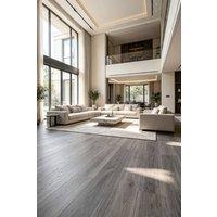 ExtraStar 36 pcs Self-Adhesive PVC Flooring Tiles with Realistic Wood Grain in Grey
