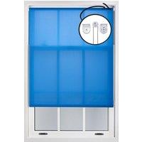 Furnished Blue Daylight Roller Blinds with Metal Fittings - Trimmable Window Shade | Size: 185 cm width x 210 cm drop