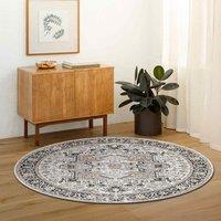 Livabliss Lavadora Washable Black Beige Grey Traditional Vintage Boho Living Rug | Size: 160 cm x 215 cm