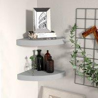 Berkfield Home Floating Corner Shelves 2 pcs Grey 25x25x3.8 cm MDF