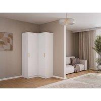 Vente-unique 2-Door Corner Wardrobe - W115 Cm - White - LIZANDRO