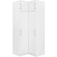 Vente-unique Corner Wardrobe 2 Doors - W115 Cm - White + Extension Top - LIZANDRO