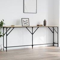 Berkfield Home Console Table Sonoma Oak 200x29x75 cm Engineered Wood in Brown | Size: 200 x 29 x 75 cm