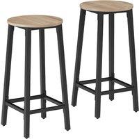 tectake Set Of Bar Stools Corby Industrial Wood Light Set Of 2 in Light Oak