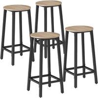 tectake Set Of Bar Stools Corby Industrial Wood Light Set Of 4 in Light Oak