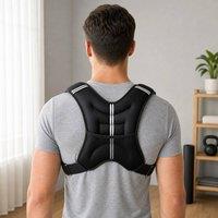 STILVORA Weighted Vest 8 kg with Adjustable Straps & Rear Pocket in Black