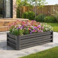 STILVORA Garden Planter Boxes Set of 2 Steel 110 cm Grey