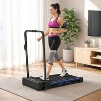 STILVORA Folding Treadmill with LCD Monitor & Remote Control in Black