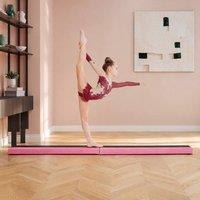 STILVORA Gymnastics Balance Beam 240 cm Foldable Pink