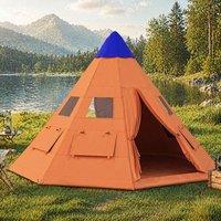 STILVORA 6 Person Tipi Tent with Carry Bag in Orange