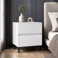 STILVORA Bedside Table with 2 Drawers White