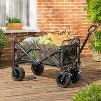 STILVORA Folding Garden Trolley 95L with Telescopic Handle