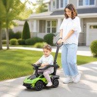 STILVORA 2-in-1 Ride-On Car & Stroller with Storage in Green