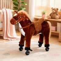 STILVORA Ride On Walking Horse Toy with Sounds in Brown